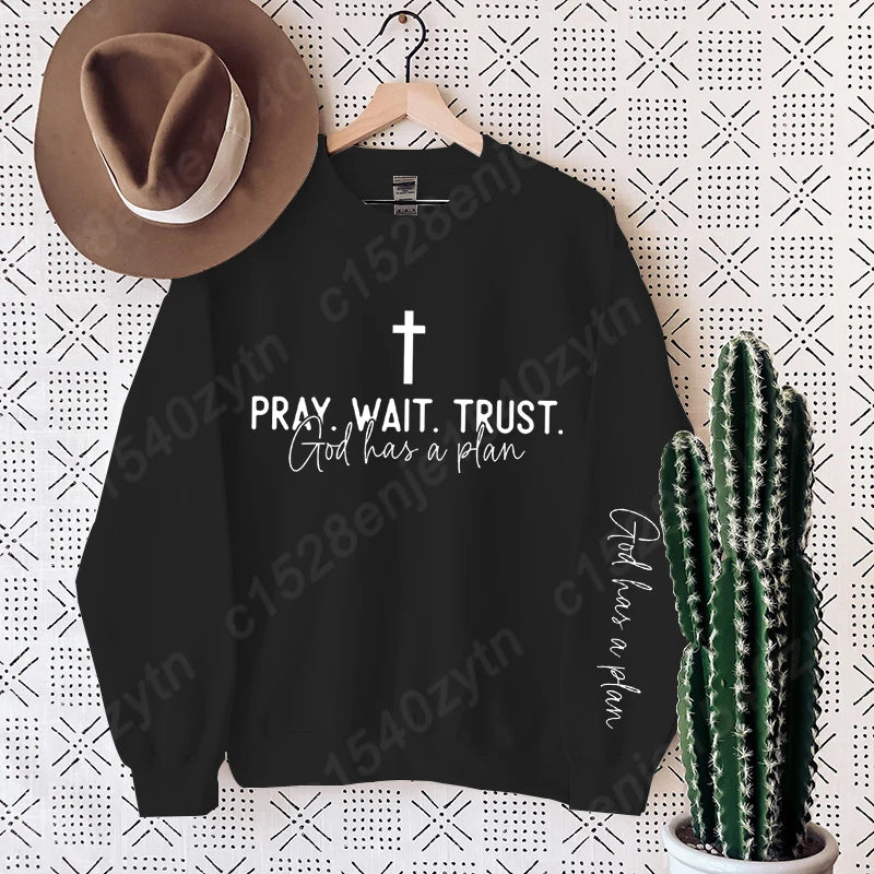 Women’s Uplifting Christian Quote Crewneck Sweatshirt | Oversized Long Sleeve Inspirational Pullover