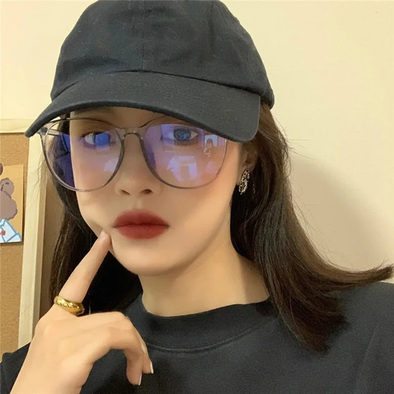 Transparent Anti Blue Light Glasses – Unisex Round Frame Korean Fashion Eyeglasses | Eye Protection Spectacle Eyewear