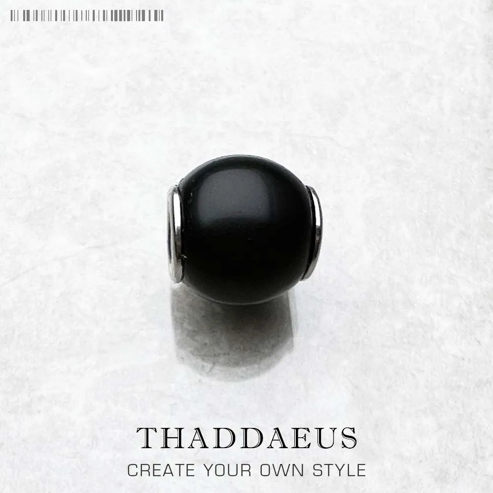 Black Beads 925 Sterling Silver Charms – Jewelry Accessories Gift for Women & Men