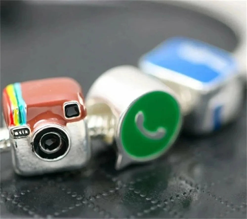 925 Sterling Silver Camera Earphone Watch Charms Beads | DIY Fashion Jewelry for Women Bracelets