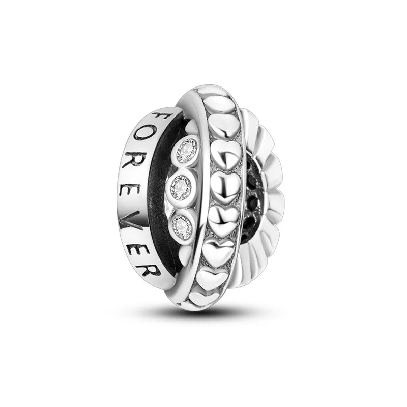 925 Sterling Silver Round Colored Zircon Spacer Beads – Fits Pandora Original Bracelets DIY Exquisite Party Jewelry