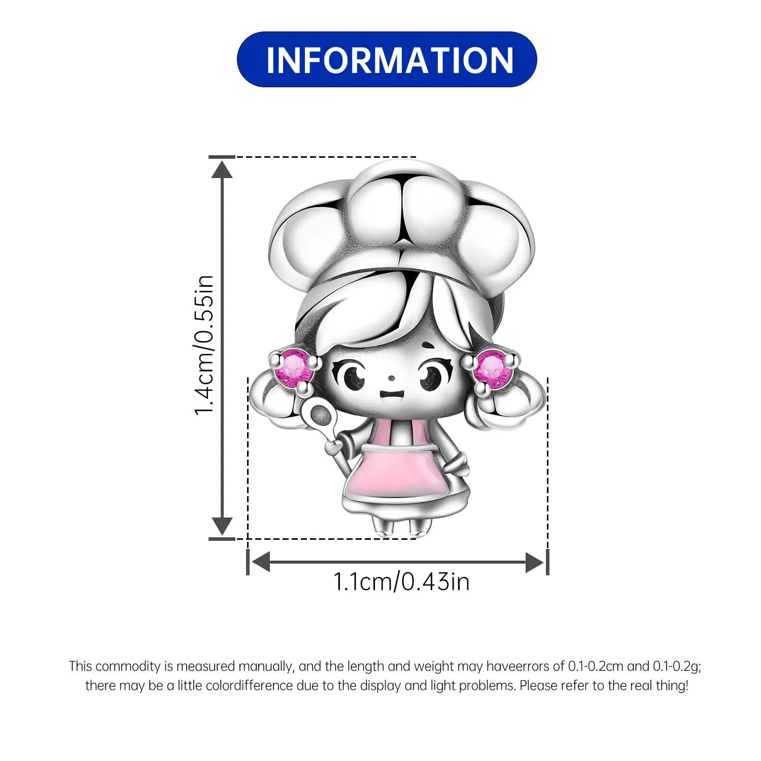 Orstarry 925 Sterling Silver Cartoon Nurse Charm Bead | Cute DIY Bracelet Jewelry Gift for Women