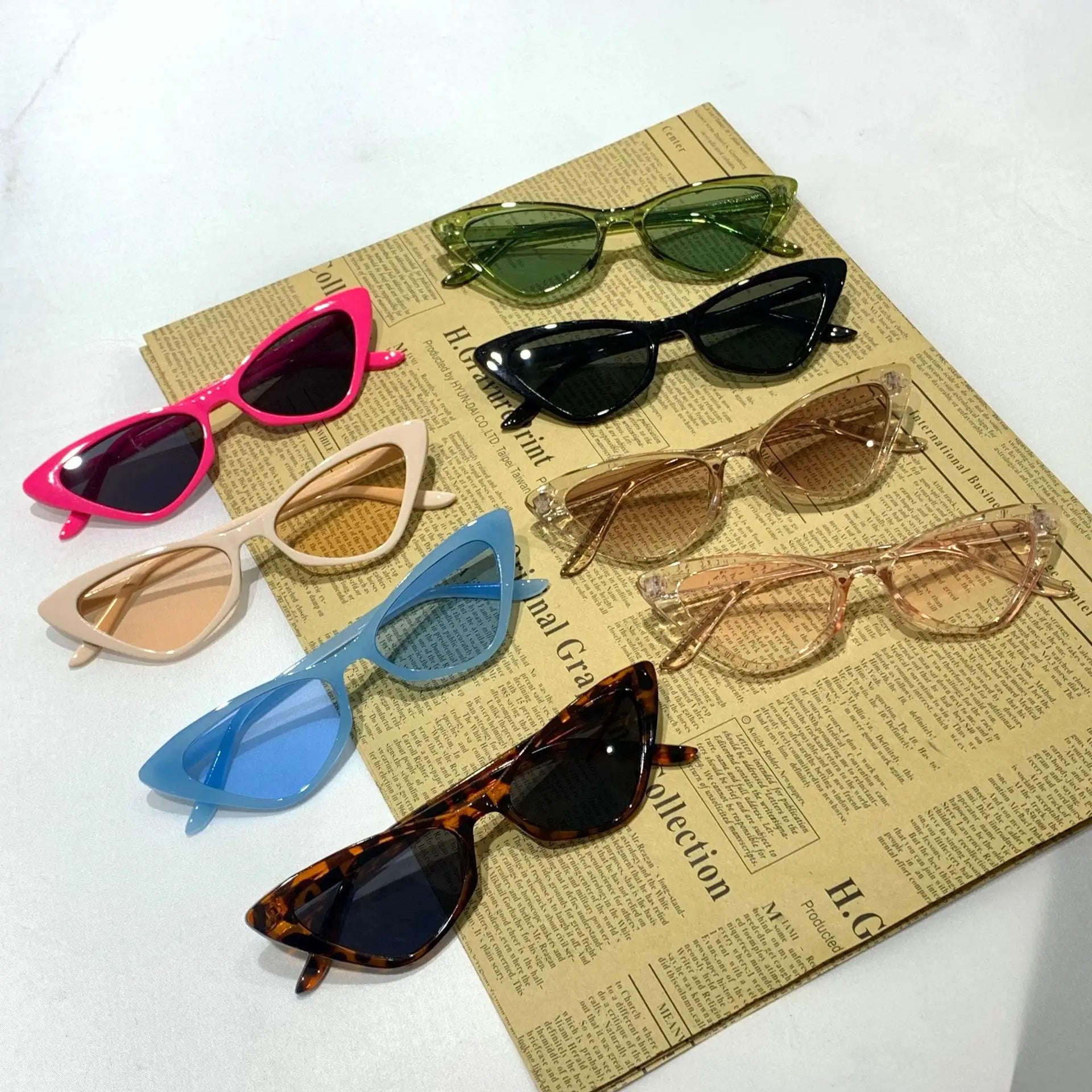 Small Frame Vintage Square Sunglasses – Women Men Cat Eye Triangle Sun Glasses Retro Unisex Eyewear