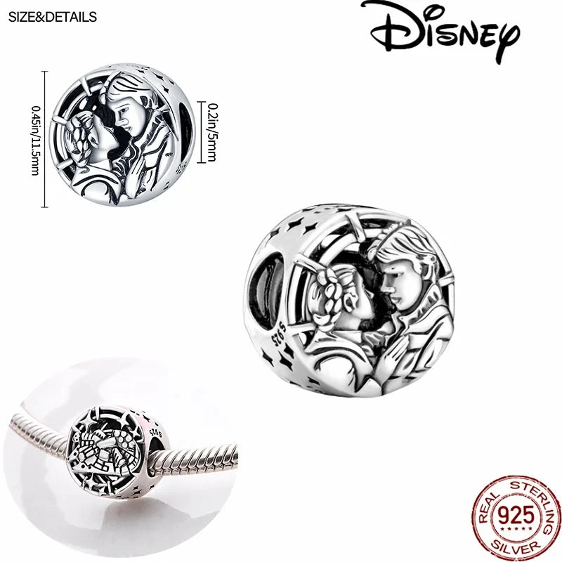 HEROCROSS Disney 925 Sterling Silver Charms | Mickey Mouse, Winnie the Pooh & Stitch Beads Fit Pandora Bracelet