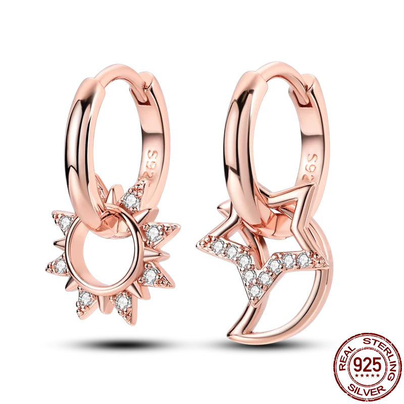 925 Sterling Silver Star Moon Unicorn Earrings | Pave CZ Women’s Fashion & Anniversary Jewelry