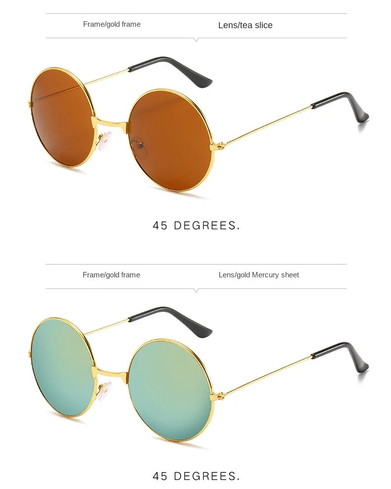 Popular Fishing & Leisure Round Metal Sunglasses – Retro Vintage Fashion Eyewear for Men & Women | UV400 Sun Glasses 2022