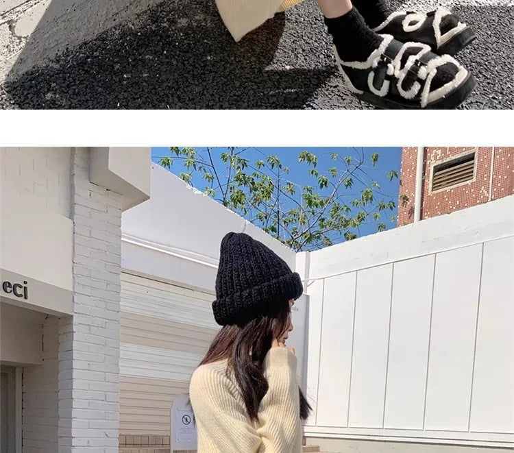Autumn Winter Knitted Zipper Collar Dress for Women – Long Sleeve Loose Fit Pure Color H-Shape Casual Warm Dress