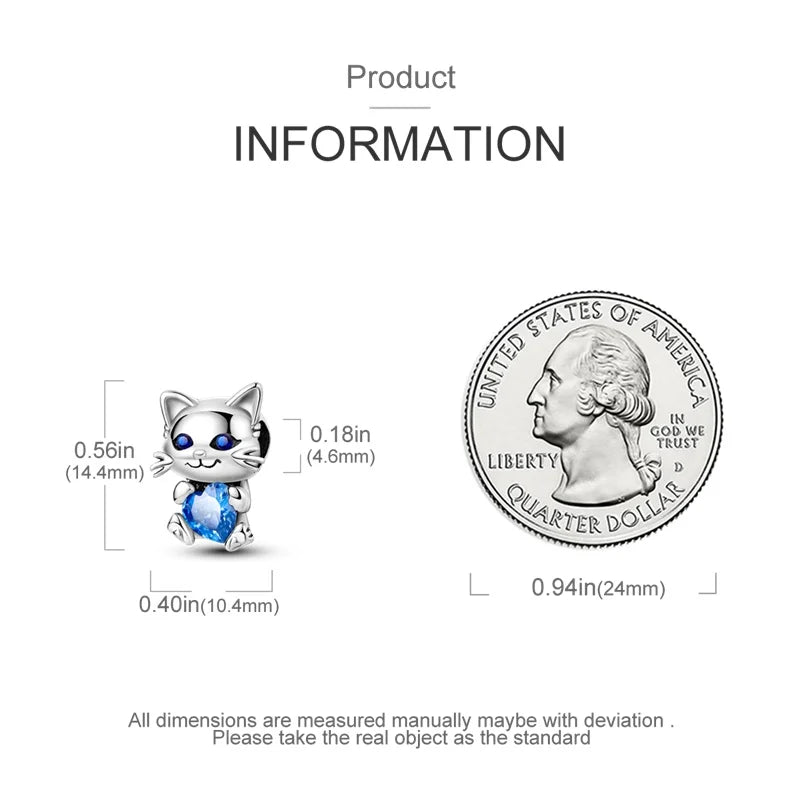 Cute Pet Kitten Puppy Sheep Charms | Fit 925 Original Pandora Bracelets | Colorful Zircon Beads DIY Jewelry Gift