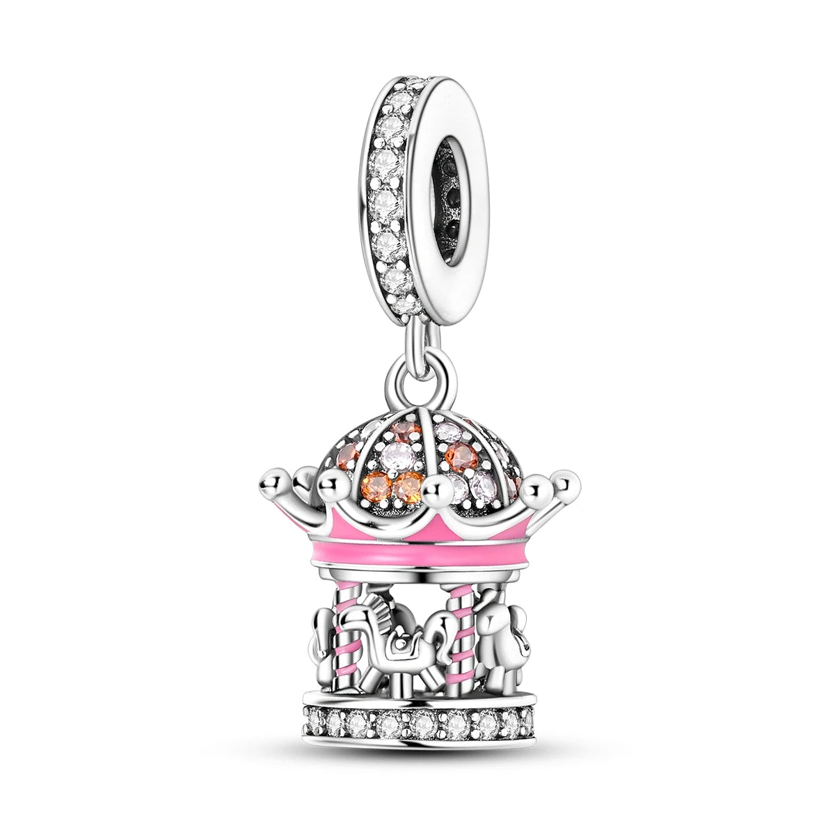 925 Sterling Silver Pink Ballet Girl Charms | Bow Pendant Beads Fit Original Bracelet & Necklace DIY Jewelry for Women