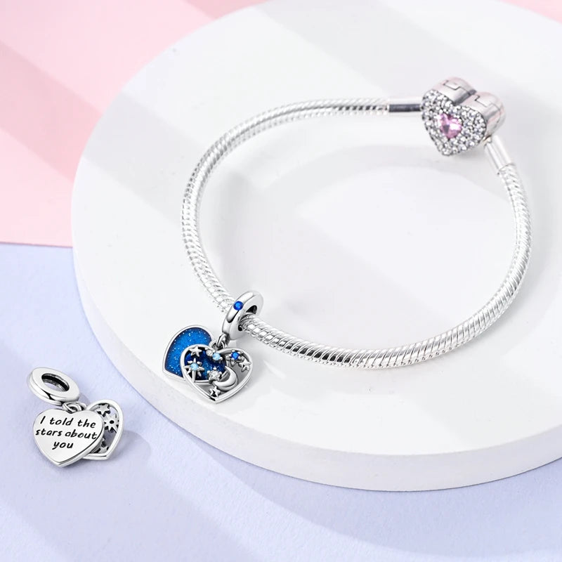 Blue Series 925 Sterling Silver Charms | Butterfly, Earth & Ocean Beads Pendants Fit Original Bracelet DIY Jewelry