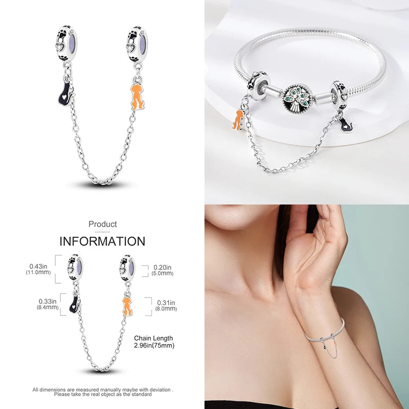 Star Moon & Evil Eye Chain Charm 🌙💙 925 Silver Bracelet Bead Women