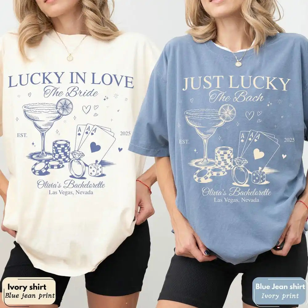 Lucky In Love Las Vegas Shirt 💍✨ Custom Bachelorette Party Unisex Tee