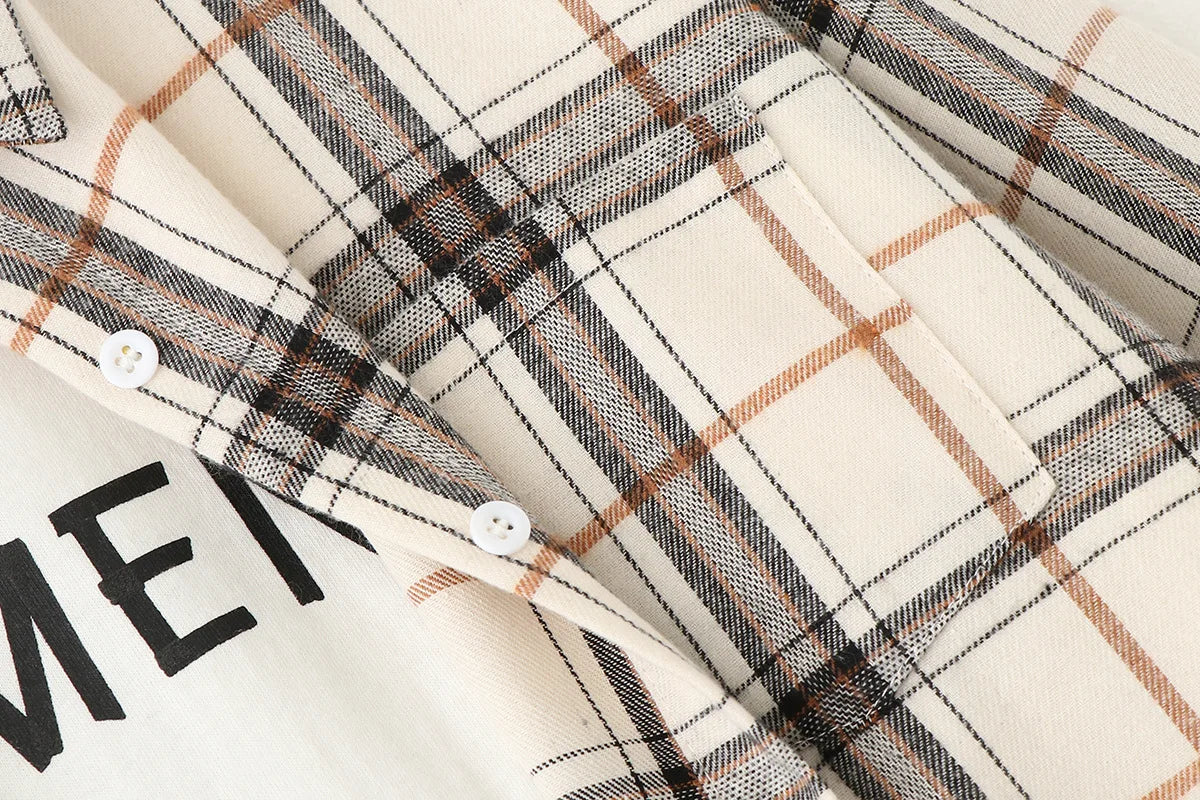 Women’s Plaid Shirt | Spring Autumn Long Sleeve Blouse | Casual Cotton Checkered Top