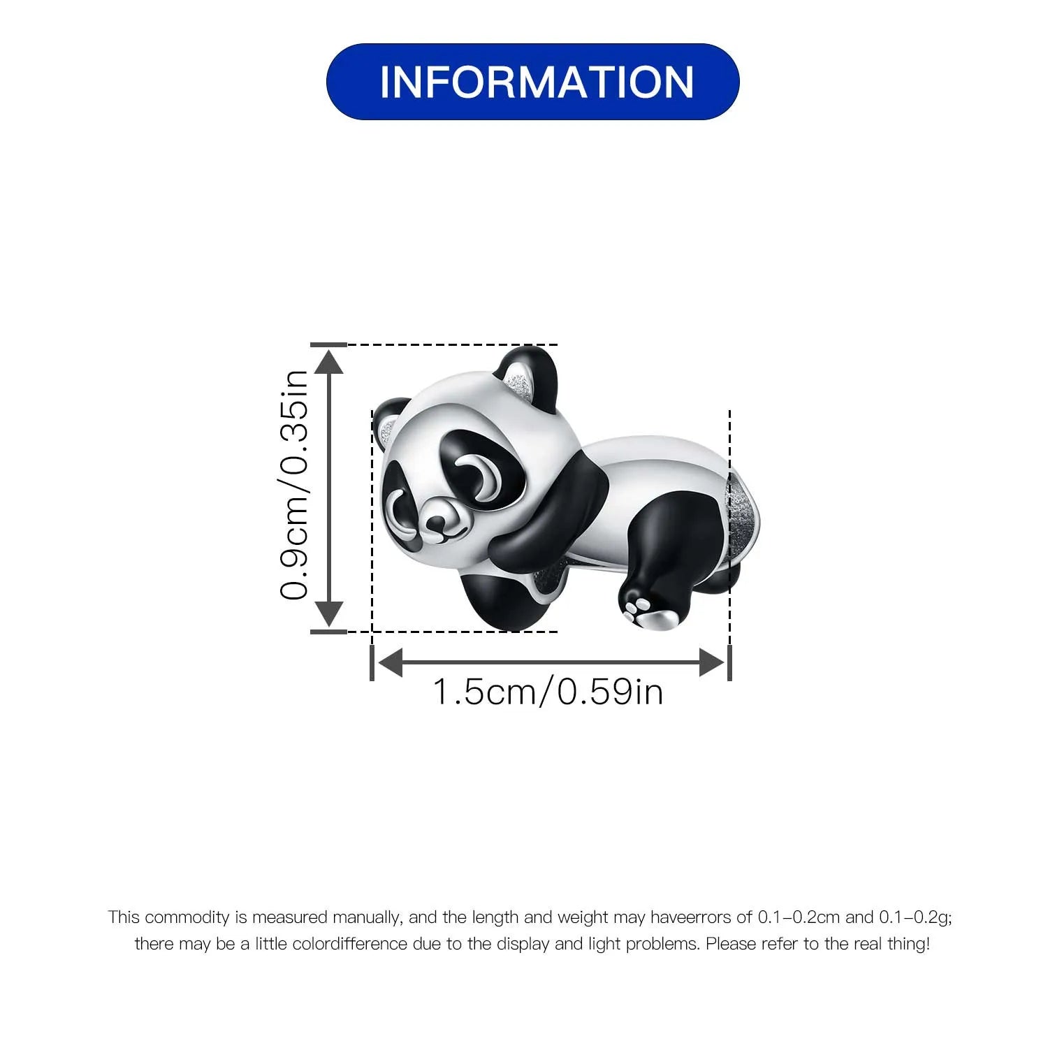 925 Sterling Silver Cute Raccoon Charm Bead | Animal Bracelet Decoration DIY Jewelry Birthday Gift