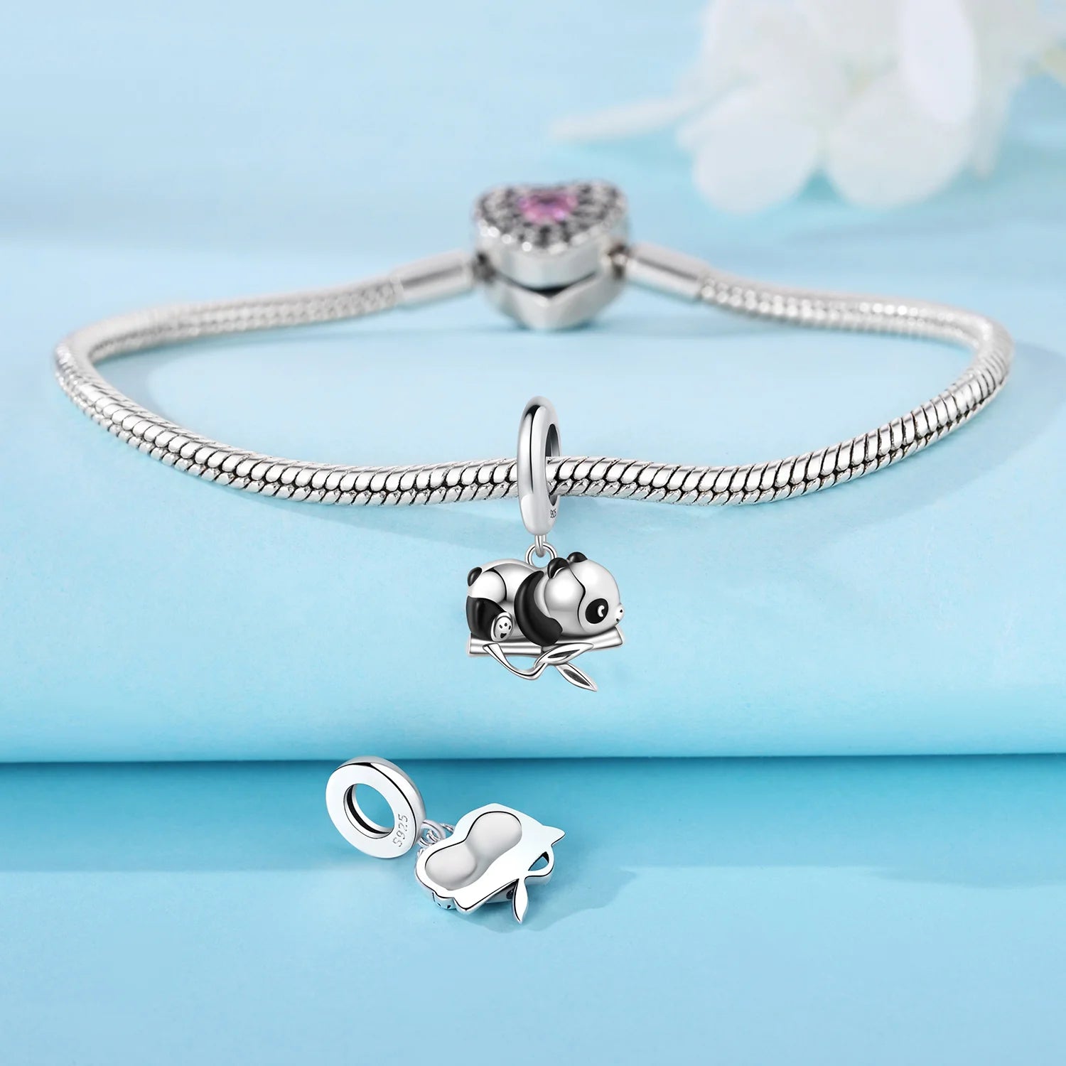 925 Sterling Silver Cute Panda & Penguin Charm Bead | Fun Animal Pendant for Women DIY Bracelet Jewelry Gift