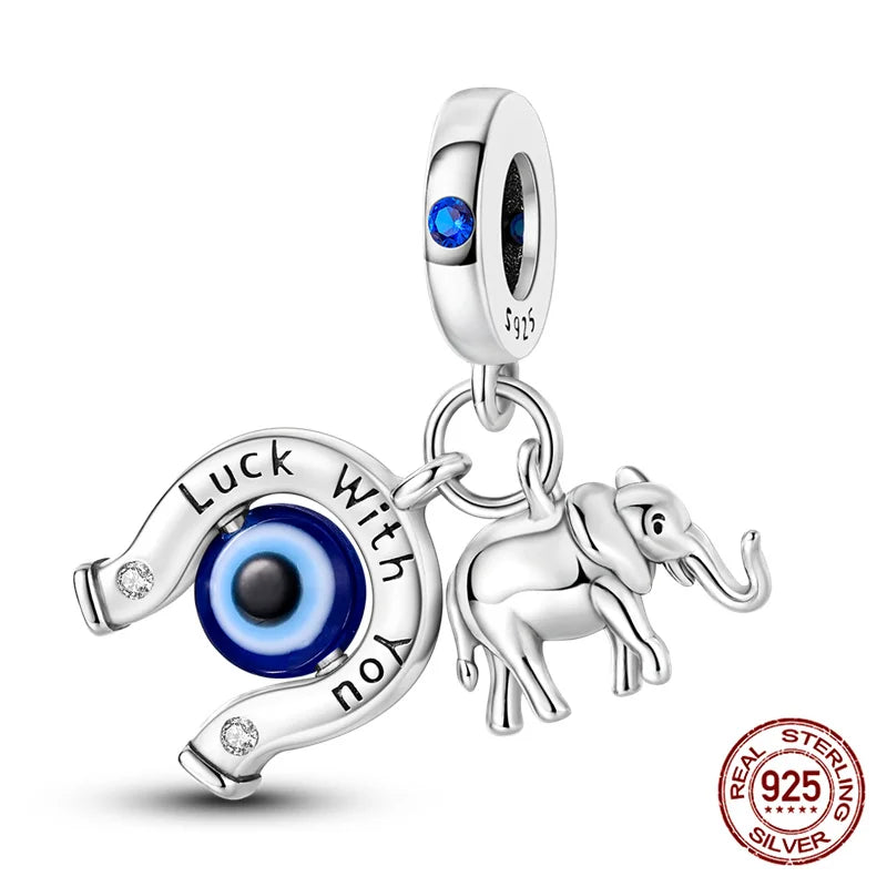 925 Sterling Silver Blue Zircon Evil Eye Charm | Original Devil Eye Series Bead Fits Pandora Bracelet – Women’s DIY Jewelry Gift