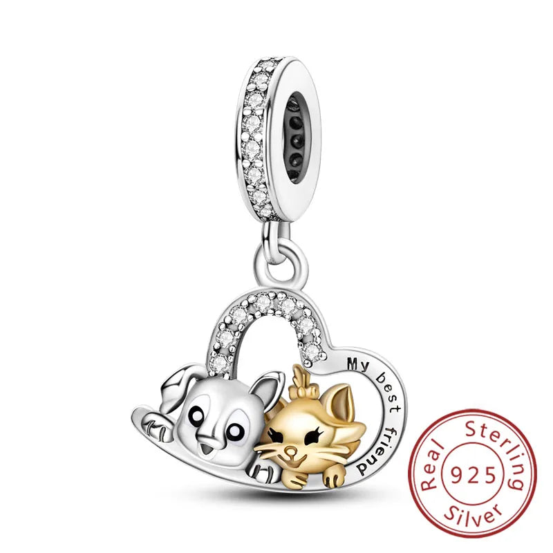 Cute Animal Puppy & Cat Charms | Fit Original 925 Sterling Silver Bracelet – DIY Women’s Fine Jewelry Beads