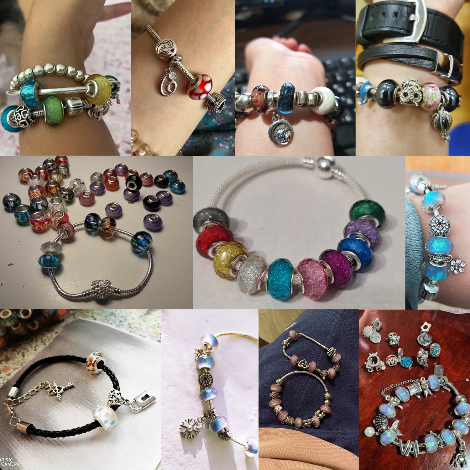 Silicone Spacer Stopper Clip Beads | Murano Crystal Charms | Fit Original Pandora Bracelet & Necklace | DIY Jewelry Making