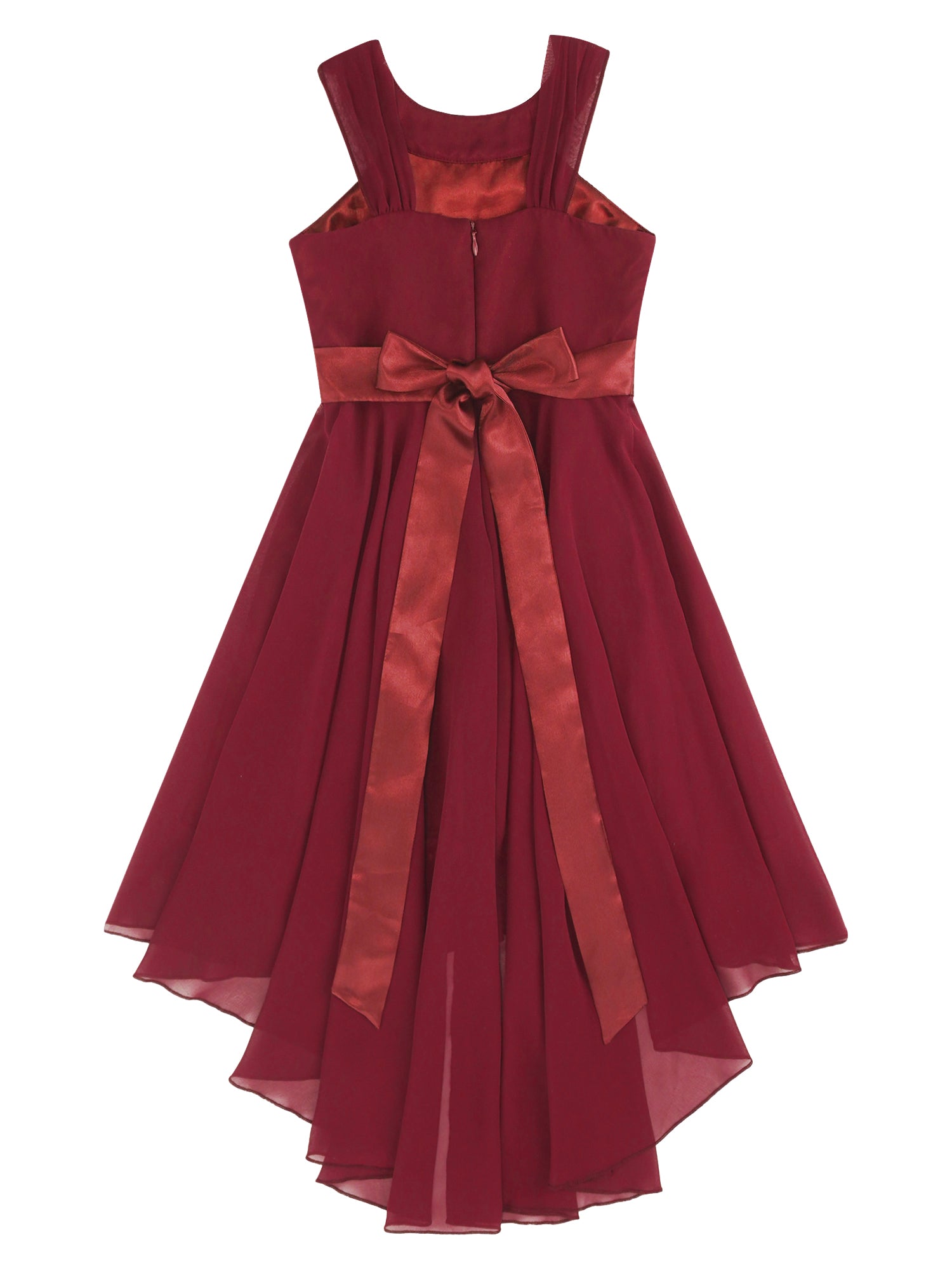 iEFiEL Summer Flower Girl Dress | High-Low Chiffon Princess Dress | Kids Wedding & Party Formal Occasion Gown