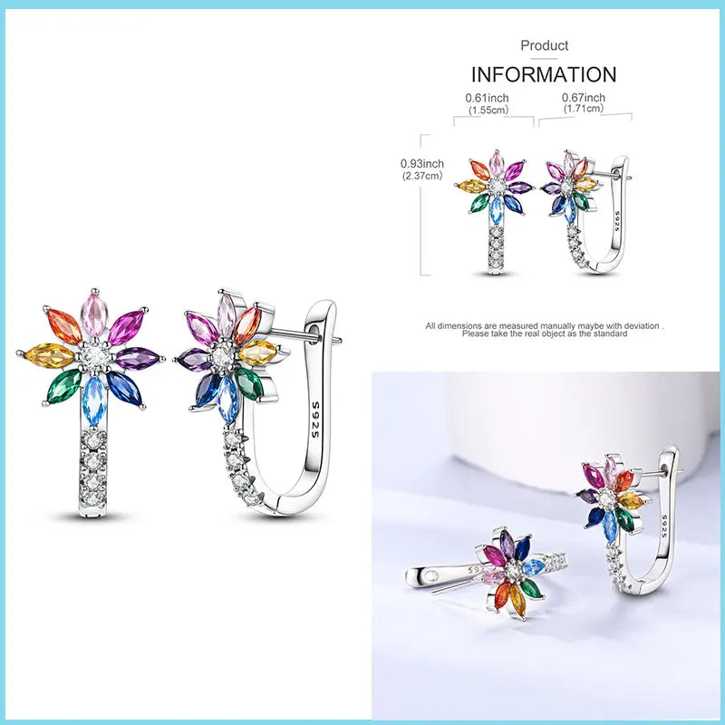 2025 925 Sterling Silver Hoop Earrings for Women | Drop Stud Fine Jewelry Engagement & Anniversary Gift