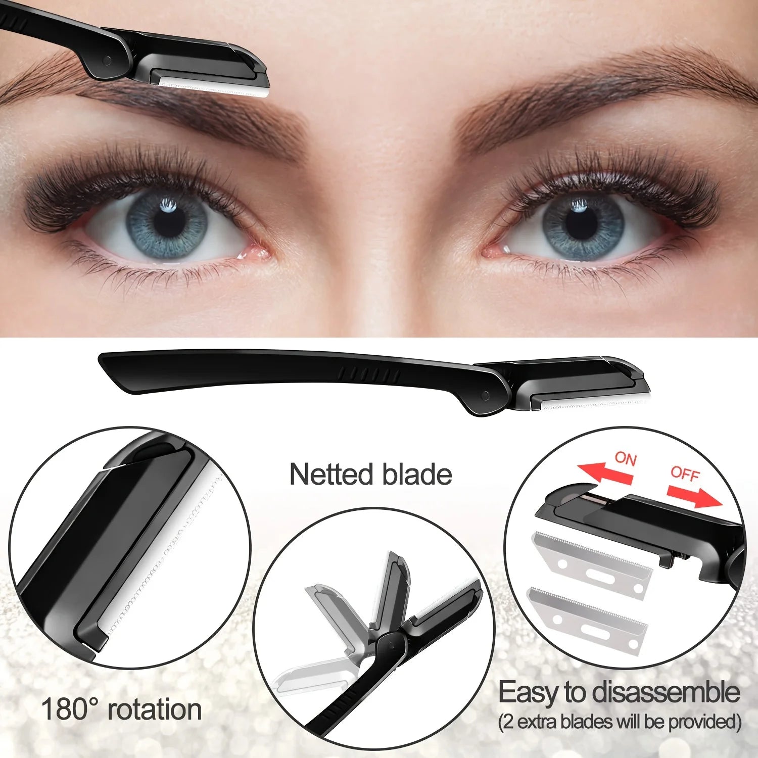 4pcs Women’s Facial Hair Removal Kit | Stainless Steel Eyebrow Shaping & Beauty Tool Set