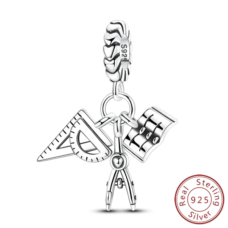 Original 925 Sterling Silver Charms – Mushroom, Unicorn, Wings & Pearl Beads for Women