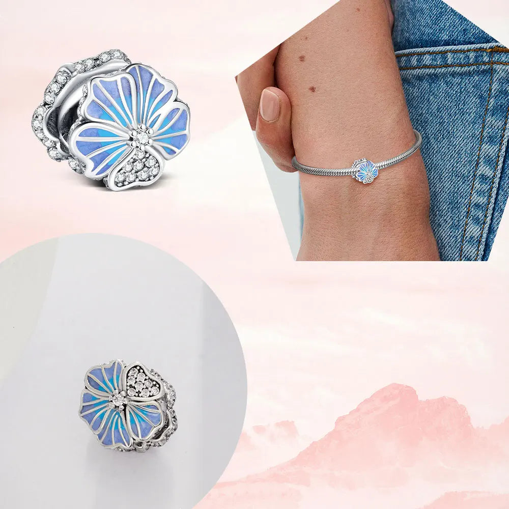 925 Sterling Silver Lotus Charm Bead | Fit Pandora Bracelet DIY Women’s Fashion Jewelry