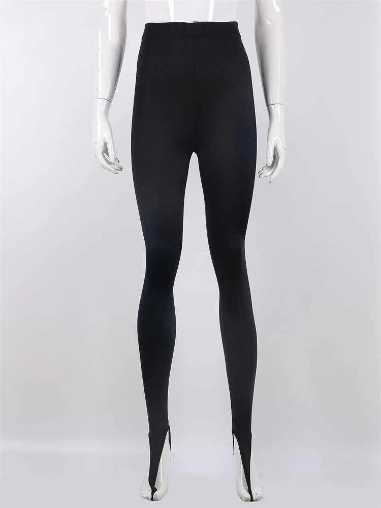 Women’s Black High Waist Skinny Pants | Y2K Glitter Winter Leggings 2024