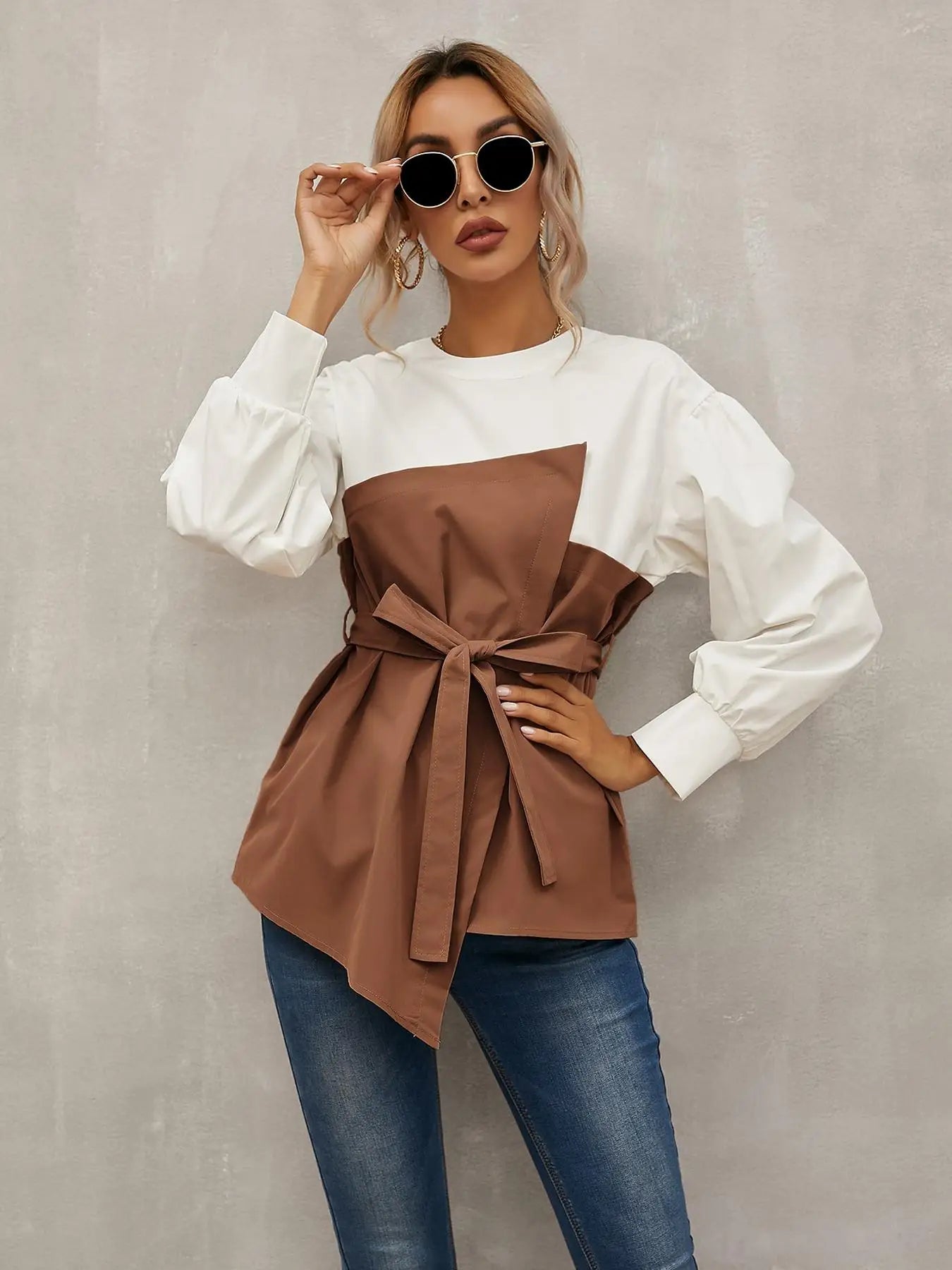 Women’s Casual Woven Shirt – Fall & Winter Fitted Top | Moderate Fabric Thickness for Daily Wear