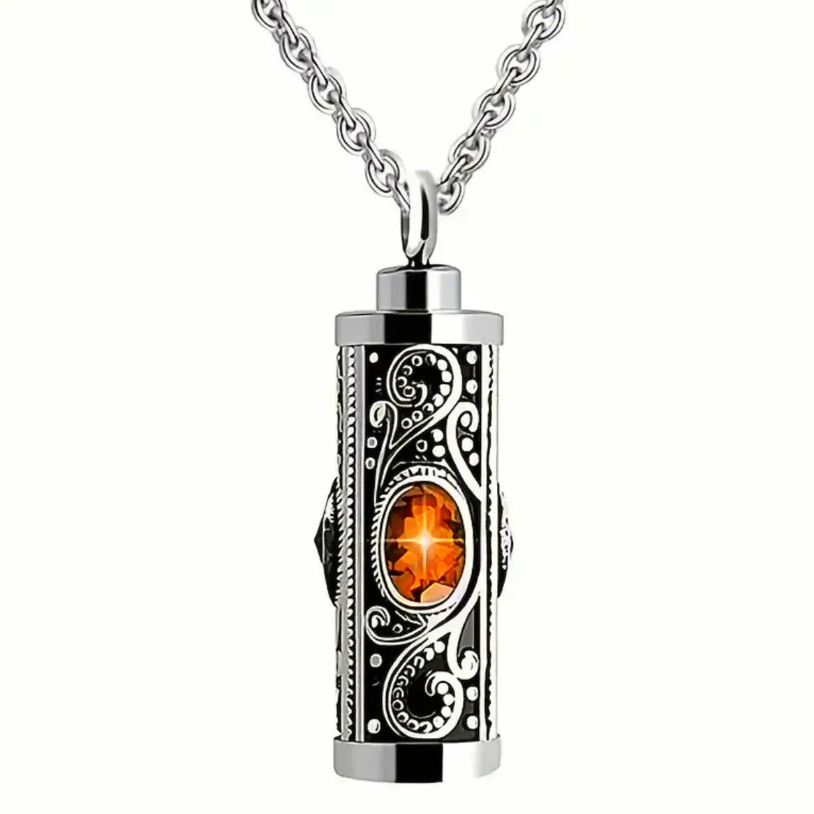 Cremation Urn Necklace for Ashes Stainless Steel Memorial Pendant