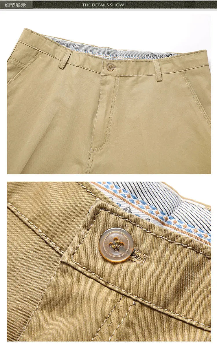 Classic Cotton Bermuda Shorts | Knee-Length Comfortable Board Shorts for Outdoor & Beach | Black & KhakiClassic Cotton Bermuda Shorts | Knee-Length Comfortable Board Shorts for Outdoor & Beach | Black & Khaki