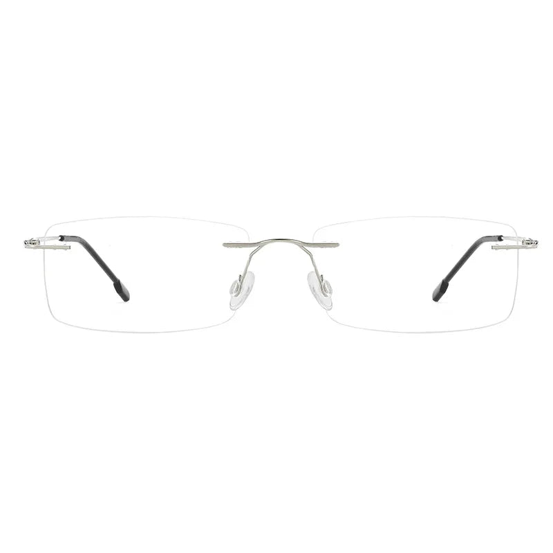 Customized Rimless Titanium Myopia Glasses 👓 Anti-Blue Light Eyewear