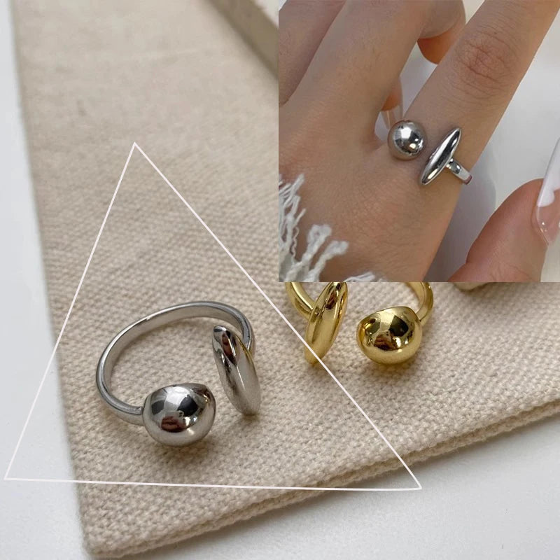 VENTFILLE 925 Sterling Silver Irregular Geometry Ring – Women’s Minimalist Jewelry Gift