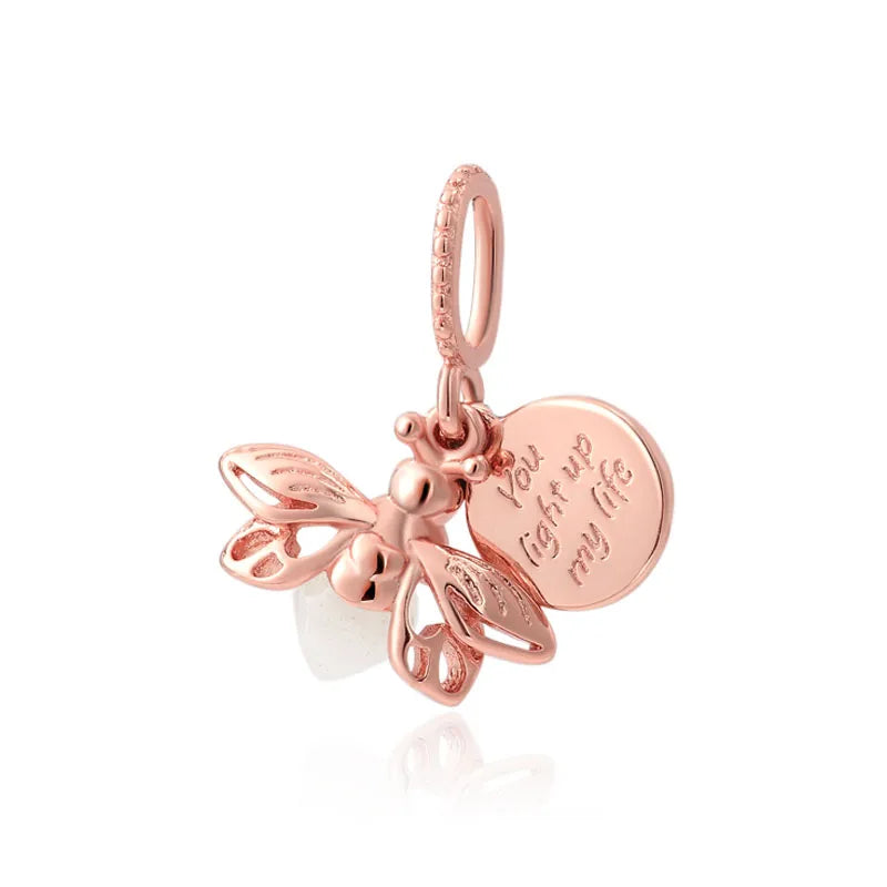 925 Sterling Silver Firefly Light Bulb Pendant | Fits Original Bracelet & Necklace | DIY Jewelry Charm for Women