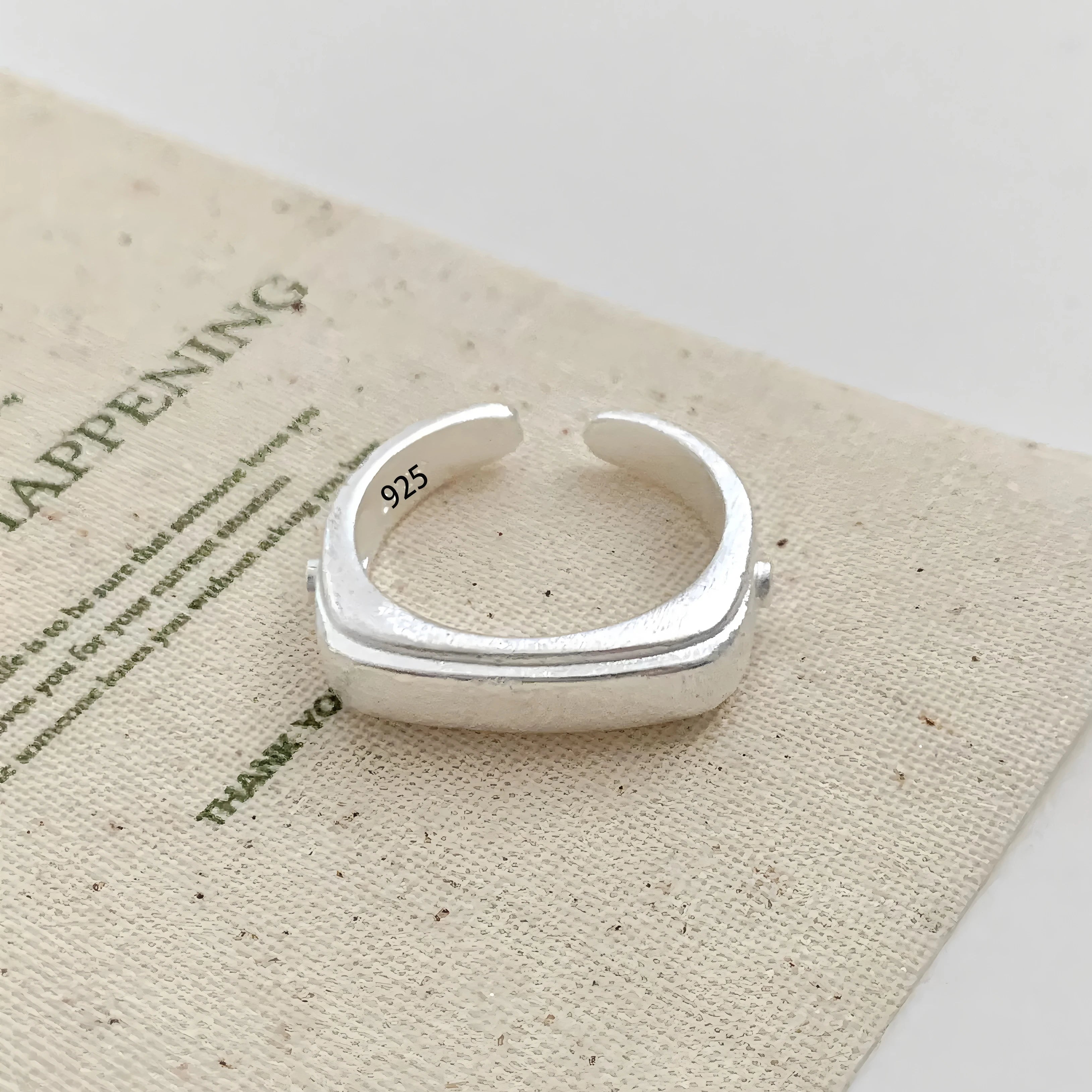 VENTFILLE 925 Sterling Silver Flower Lace Ring – Adjustable CZ Korean Fashion Jewelry