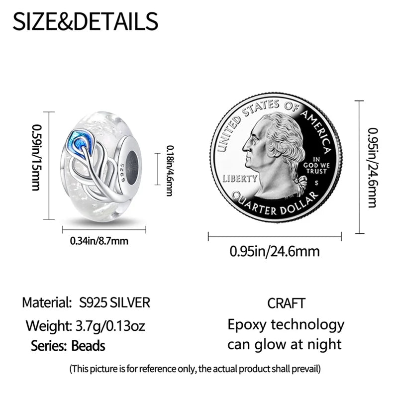 925 Sterling Silver Round Colored Zircon Spacer Beads – Fits Pandora Original Bracelets DIY Exquisite Party Jewelry