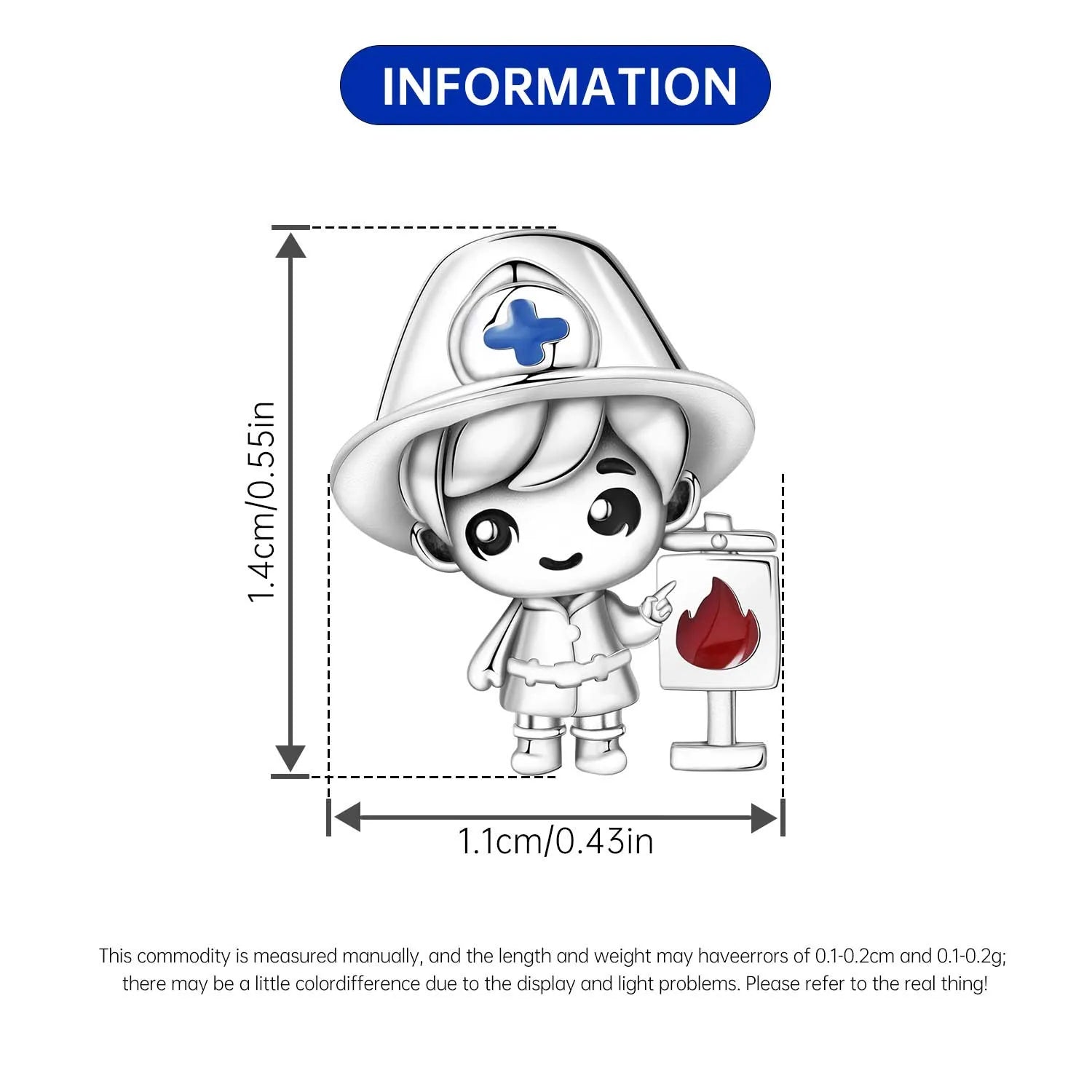 Orstarry 925 Sterling Silver Cartoon Nurse Charm Bead | Cute DIY Bracelet Jewelry Gift for Women