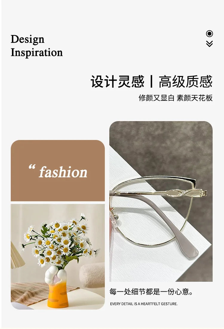 ZIROSAT J9289 Women’s Prescription Eyeglasses – Alloy Frame Optical Glasses for Female Eyewear