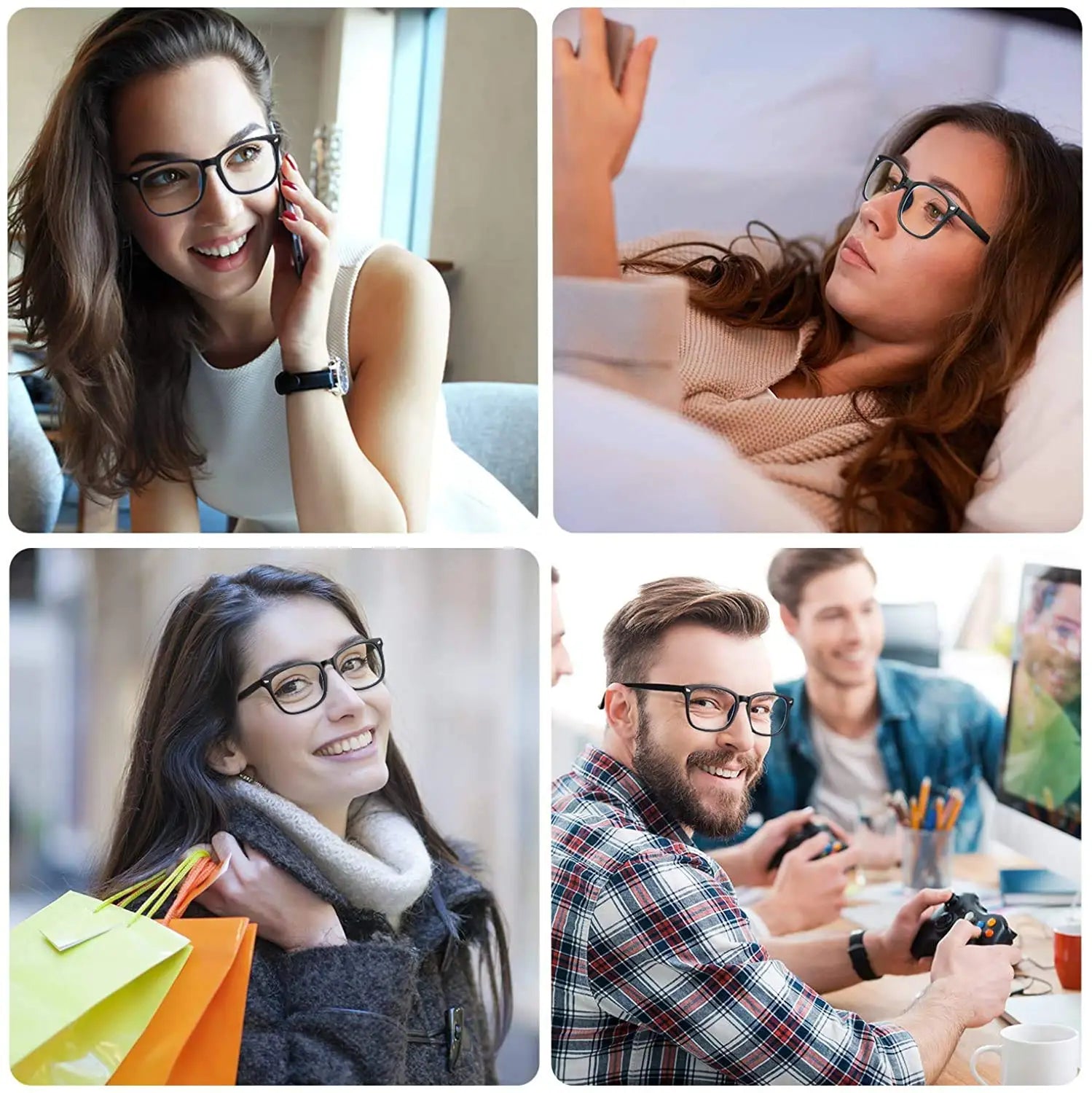 Blue Light Blocking Glasses – Square Nerd Frame Eyeglasses for Computer & Gaming | Anti Blue Ray Glasses