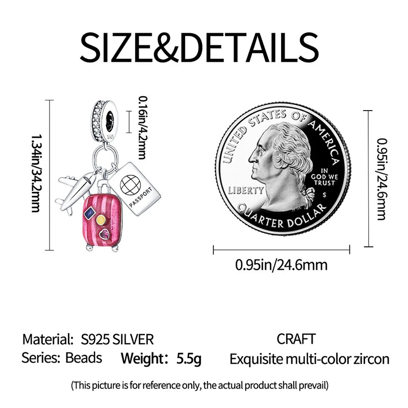 925 Sterling Silver Golden London Big Ben Charm Pendant | Travel Series Bead for Women DIY Bracelet Jewelry Gift