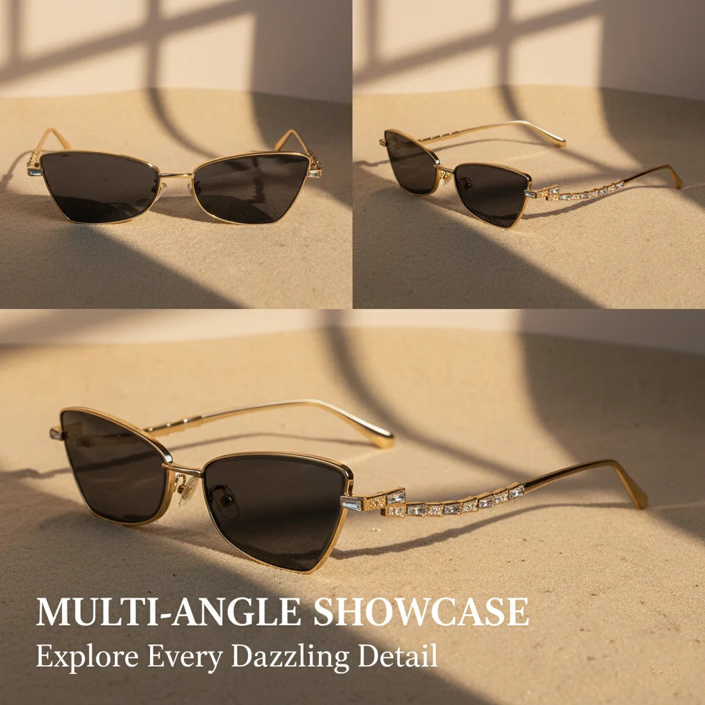 Small Frame Sexy Cat Eye Sunglasses for Women 2025 – Luxury Brand Metal Rhinestone Sun Glasses | UV400 Outdoor Shades