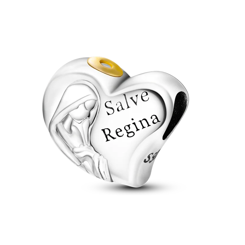 925 Sterling Silver Heart Shaped Warm Family Charm Beads Butterfly Flower Pendant