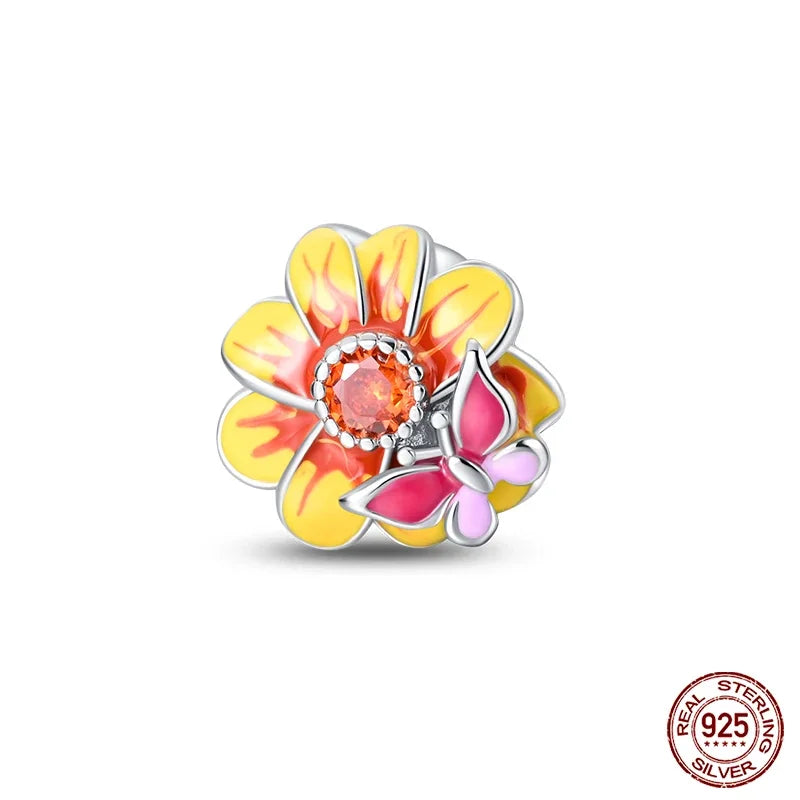 Fashion 925 Sterling Silver Colorful Butterfly Dragonfly Hummingbird Charms – Spring Series Beads Fit 925 DIY Bracelet