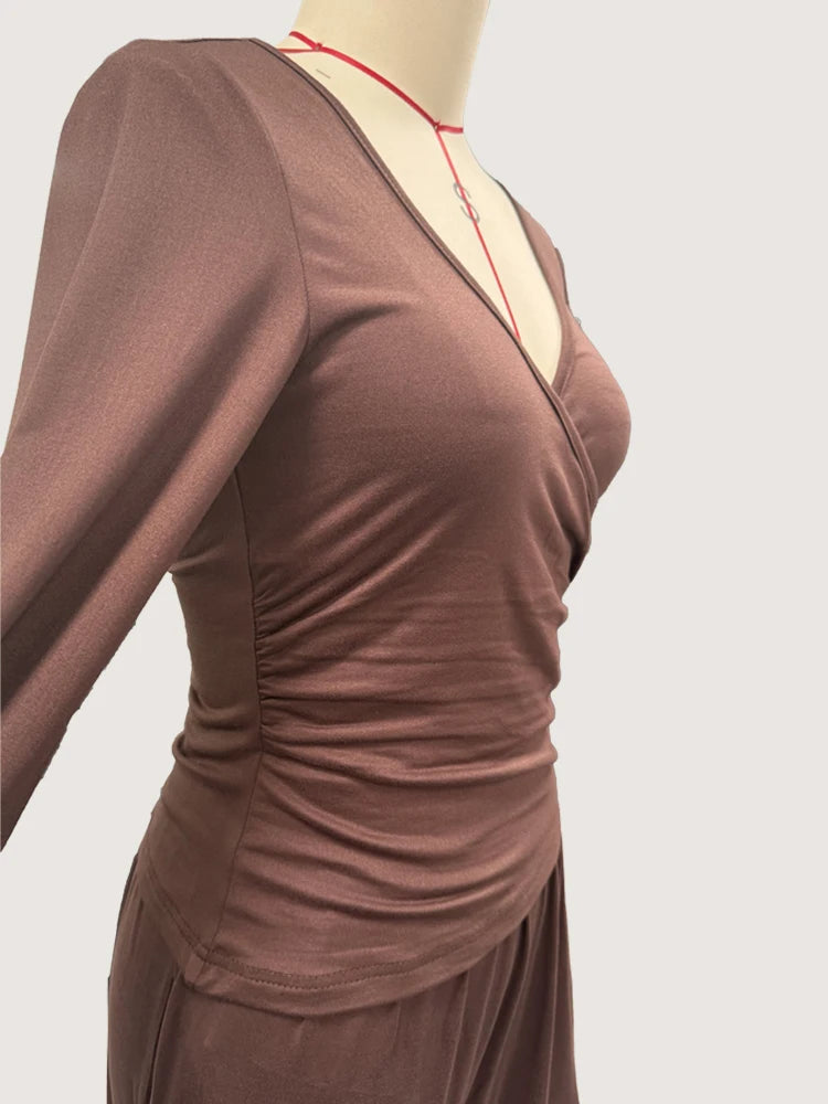 2025 Autumn Winter Women's Wide Leg Pants Set – Long Sleeve Multi-Occasion Sportswear & Commuting Hot Seller 🍂✨
