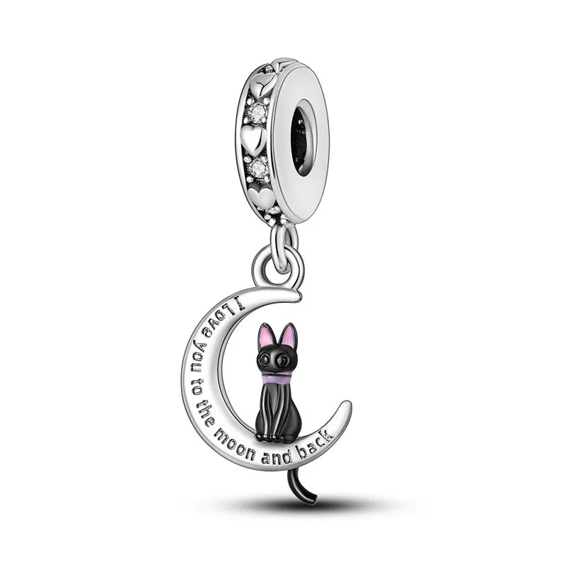 Cat Collection 925 Sterling Silver Charms Bead | Persian Bell & Multifarious Cat Dangle Fit Pandora Bracelet Necklace DIY Jewelry
