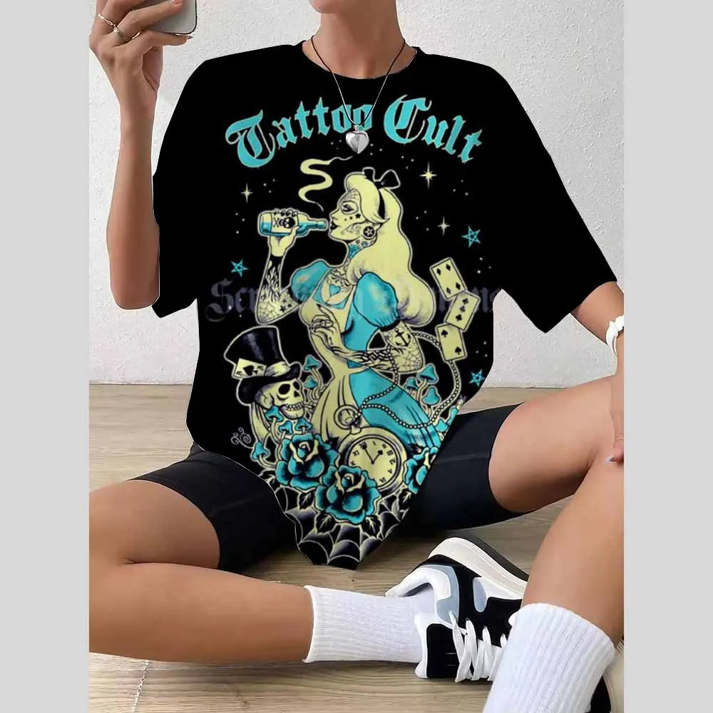 Women’s 2025 Trend Top – 3D Disney Princess Print T-Shirt / Blouse Fashionable Summer 👗✨