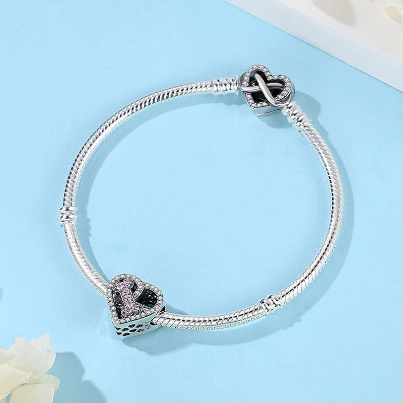 Original Sterling Silver Pet Paw Charm | Love Dog Cat Print Beads for Pandora Bracelets & DIY Jewelry