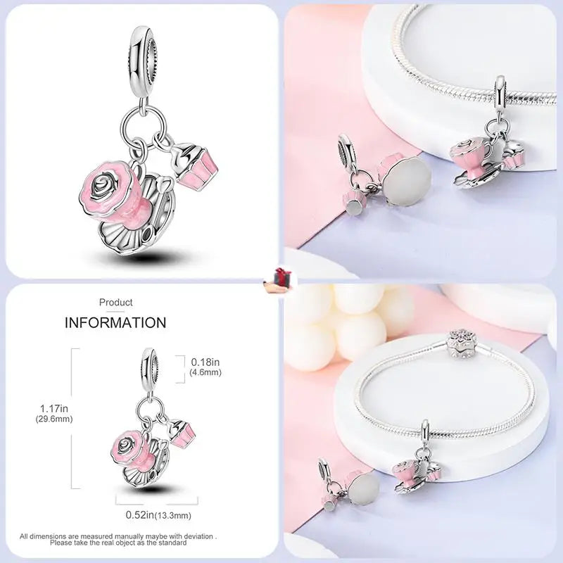 925 Sterling Silver Flying Bird & Butterfly Safety Chain Charm Beads for Original 3mm Bracelet – DIY Jewelry Gift