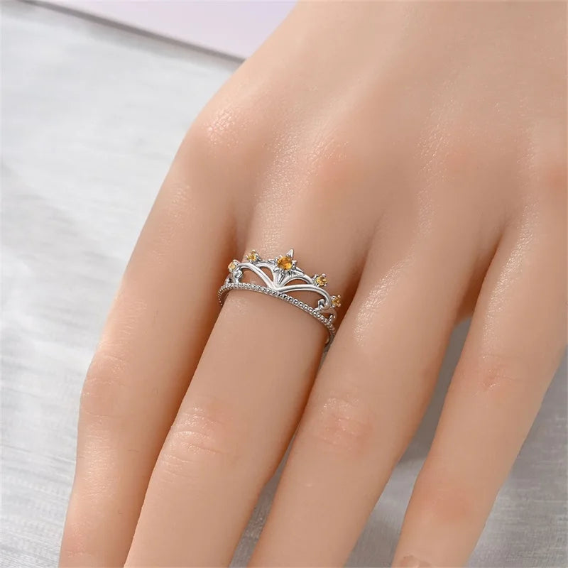 925 Sterling Silver Rings Collection | Bow, Heart, Sun, Moon & Star Zircon Rings for Women Jewelry Gift