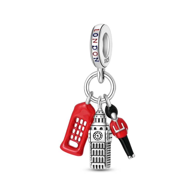 925 Sterling Silver Travel Charms | London Big Ben Eiffel Tower Bead